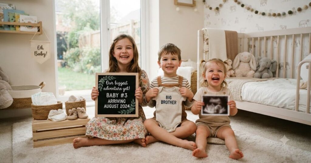 Baby Announcement Captions with Siblings