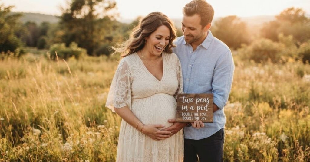 Maternity Photos Captions for Twins