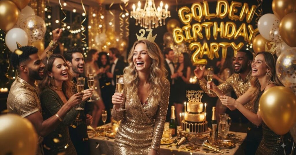 Golden Birthday Captions About the Party