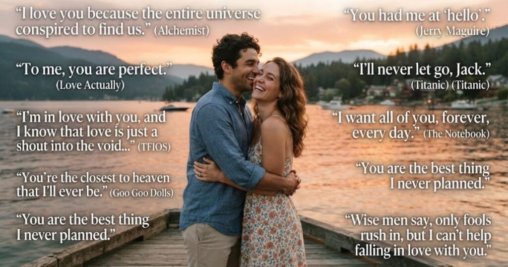 Movie and song quotes for couple captions