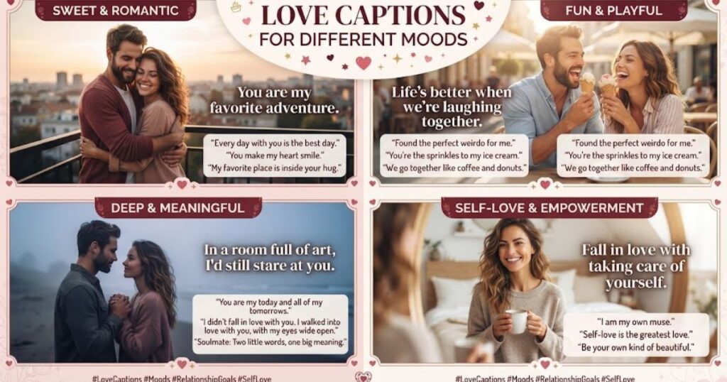 Love Captions for Different Moods