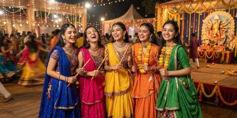 Navratri Captions for Girls with Friends