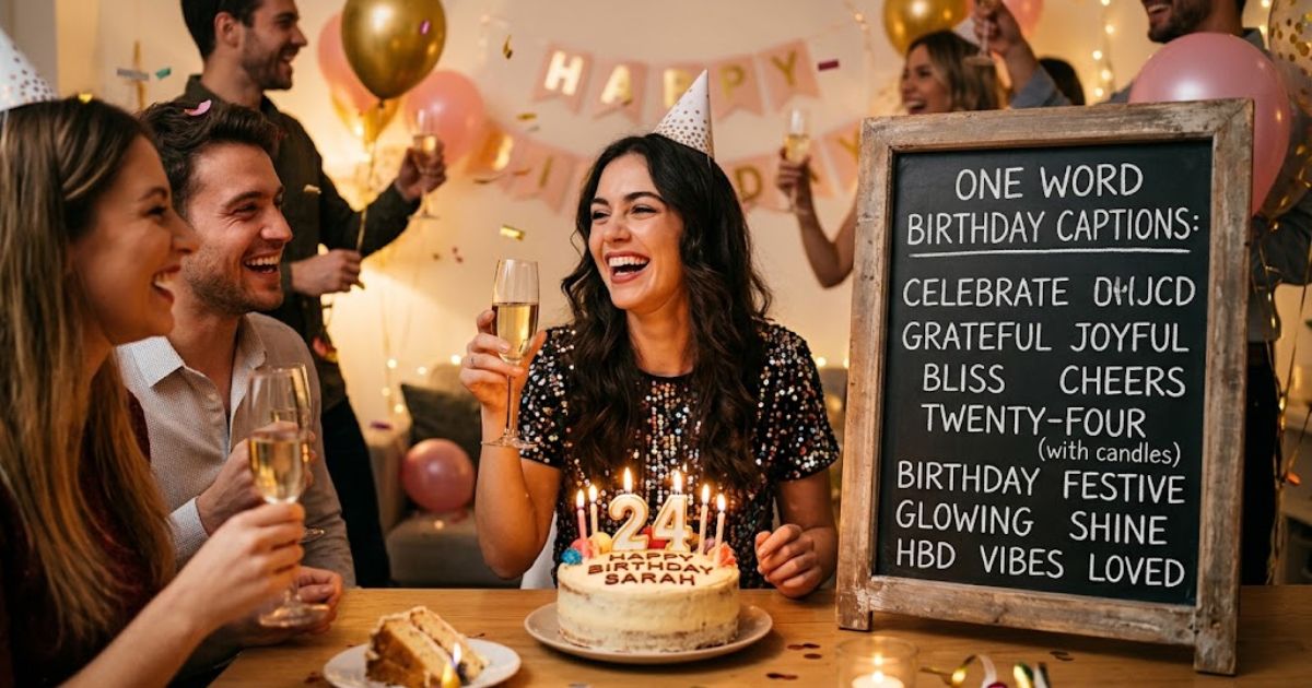 one word birthday captions